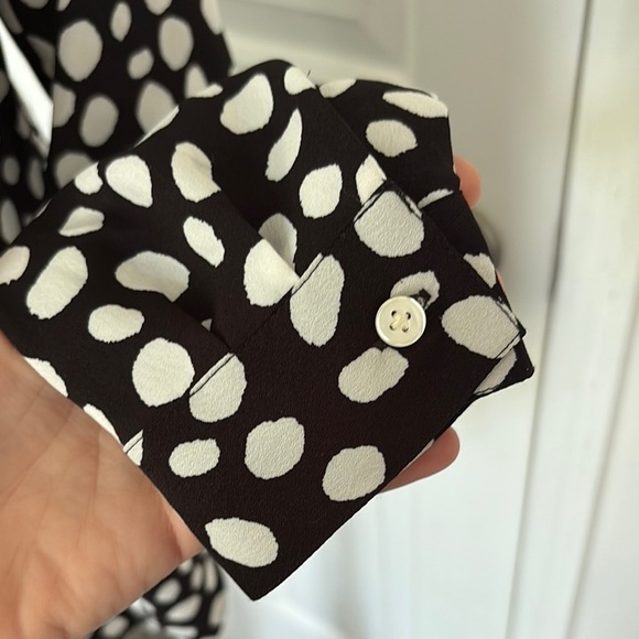 Ann Taylor Polka Dot Long Sleeve Button Down Shirt - Picture 4 of 11